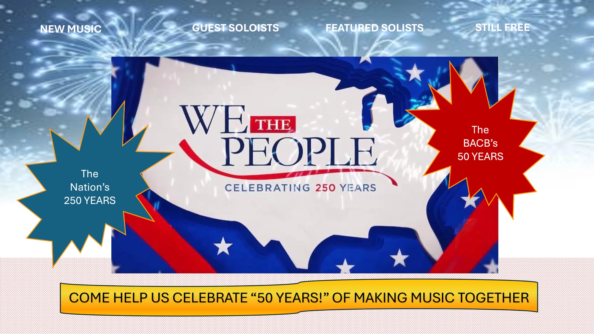 Bay Area Concert Band 50 Year Anniversary Closing Banner